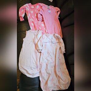 Pink Girls Sleep Sac Lot 0 To 9 Months
